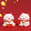 Set Quà tặng, phụ kiện trang trí, phụ kiện xe hơi, tượng mèo mini may mắn Mèo Thần Tài Dễ Thương