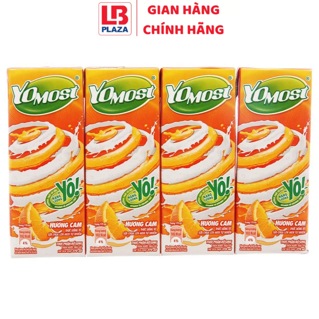 Sữa Yomost 170ml*4 hương cam - Hàng chính hãng | Shopee Việt Nam