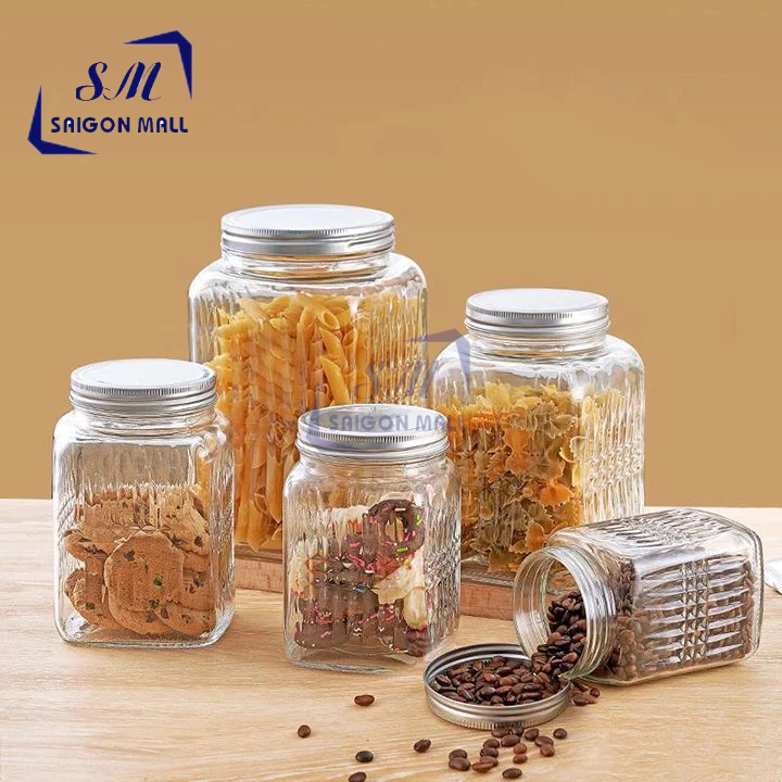 Hũ thủy tinh 1 lít/ hũ 1450ml / hũ 2 lít / hũ 2.7 lít / Hũ vuông họa ...