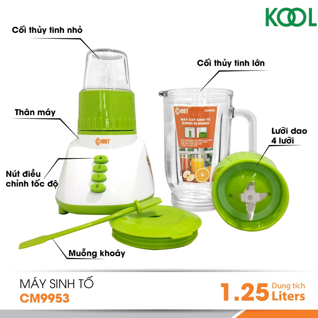 Máy xay sinh tố 1.25L COMET - CM9953 ( hoả tốc TPHCM )