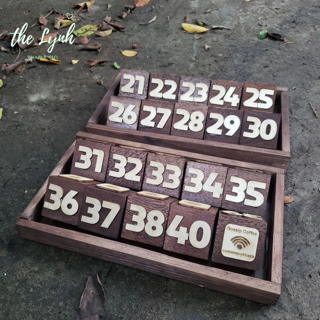 Thẻ bàn cà phê khối vuông - FREE khắc LOGO TẶNG KHAY KHI MUA 20 SỐ