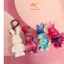 Set 10 Móc Khóa Phôi Nhựa Thỏ Bunny, Gấu Bearbrick Phụ Kiện Đổ Màu Loang Sáng Tạo HUNGACOLOR