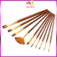 Bộ 10 Cọ Vẽ Màu Acrylic Cán Gỗ Nhiều Loại Đầu Cọ Mềm Mịn HUNGACOLOR
