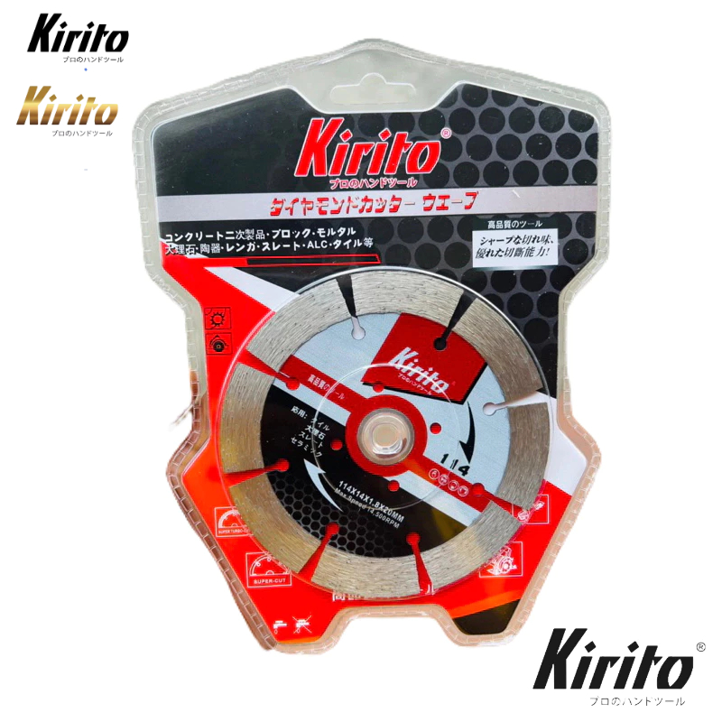 Lưỡi cắt gạch đá ốp lát Kirito 105mm & 114mm – Lưỡi cắt đá granite, marble, bê tông siêu bền