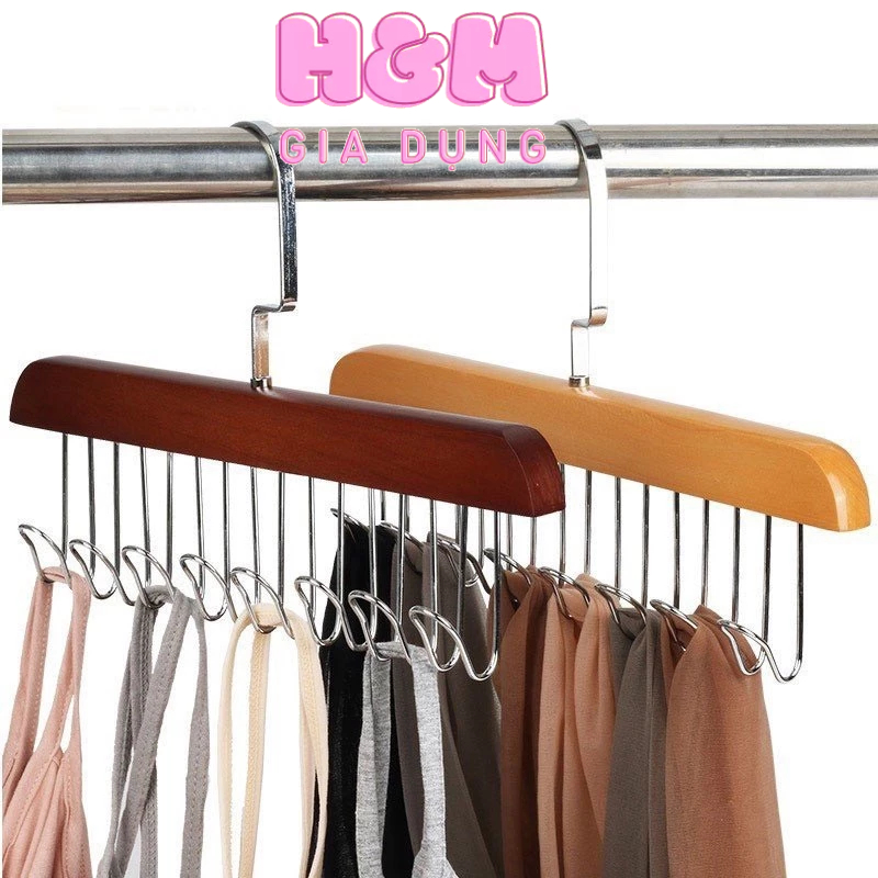 [ HỎA TỐC ] COMBO Móc Gỗ Treo Đồ Lót, Khăn , Thắt Lưng, Cà Vạt, Áo 2 Dây Đa Năng Tiện Dụng