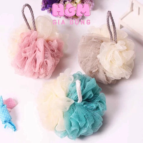 COMBO 1- 3 Bông Tắm Lưới Tròn Tạo Bọt 2 Màu Lưới Siêu Mềm