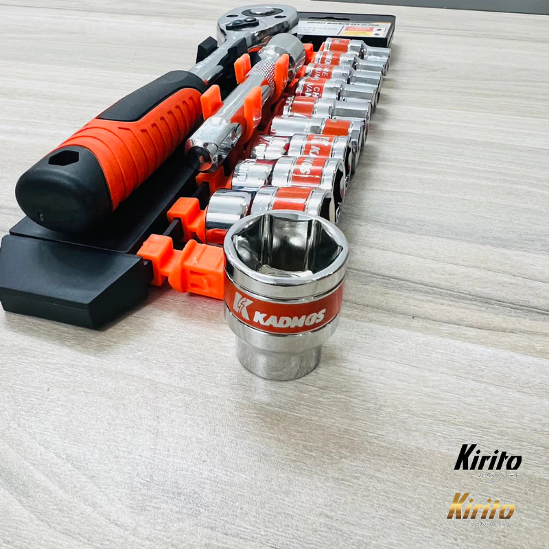Bộ khẩu 12 món loại lớn 1/2 từ số 10-24mm cao cấp sửa chữa gia đình thương hiệu Kirito và Kamos