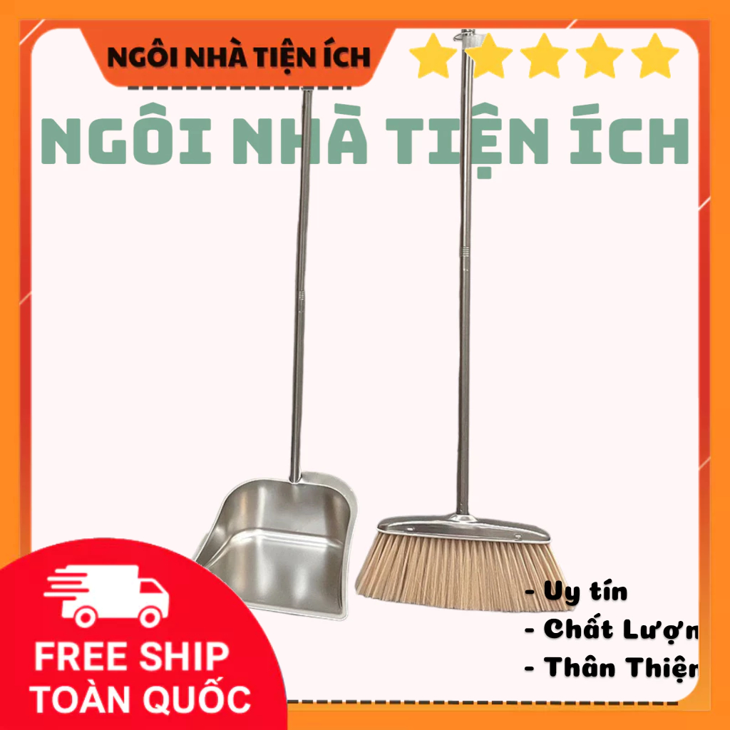 Bộ Chổi Kèm Hốt Rác Inox - Ngoinhatienich | Shopee Việt Nam