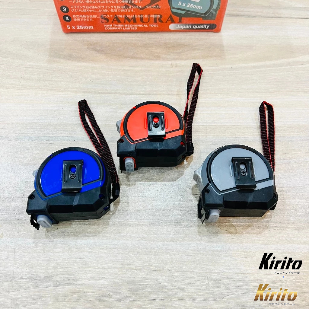 [HỘP 12 CÁI] Thước Cuộn Kirito 5m 7.5m Chính Hãng, Vỏ Cao Su Đúc, Thước Dây Thép Dẻo Độ Bền Cao