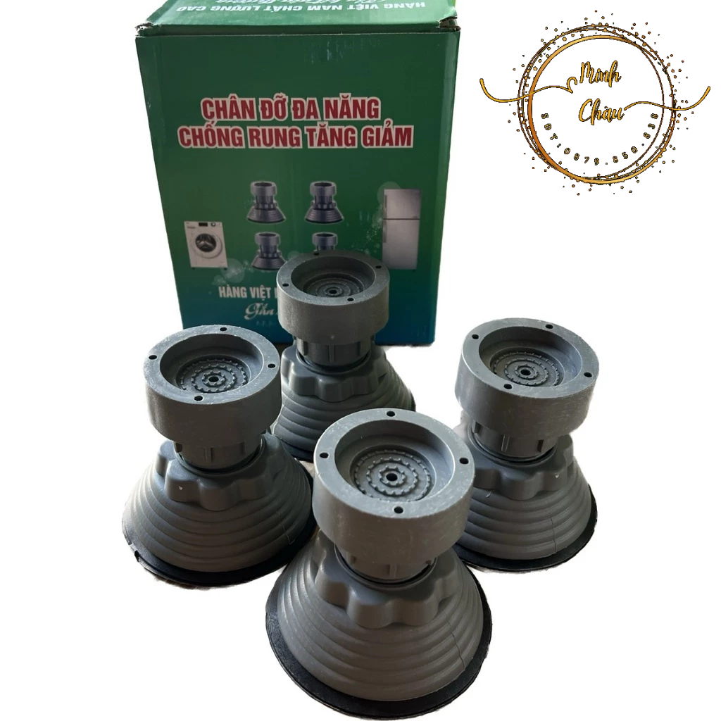 Chân chống rung 4 chân đỡ đa năng cho máy giặt, tủ lạnh, điều chỉnh được chiều cao.