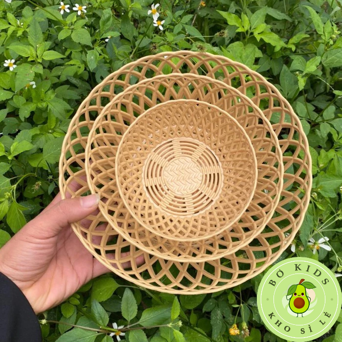 SỈ 10 Rổ tròn, Rổ bầu dục giả mây đan nhựa Việt Nhật, rổ đựng rau sống ...