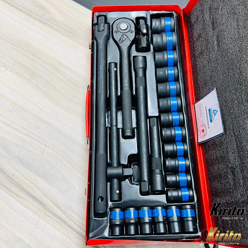 Bộ Tuýp 1/2 Inch 24 Chi Tiết Thép CRV Cao Cấp – Bộ Khẩu Đen Sửa Chữa Ô Tô Xe Máy Euroking
