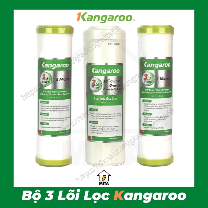 Lõi Lọc Nước Kangaroo - Lõi 1/2/3 - Bộ 3 Lõi Lọc 1/2/3 - Chính Hãng - MITA – 2