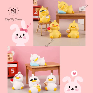 Đồ chơi Quà tặng phụ kiện trang trí bánh kem, phụ kiện xe hơi tượng vịt con dễ thương IDUCK LÉM LỈNH