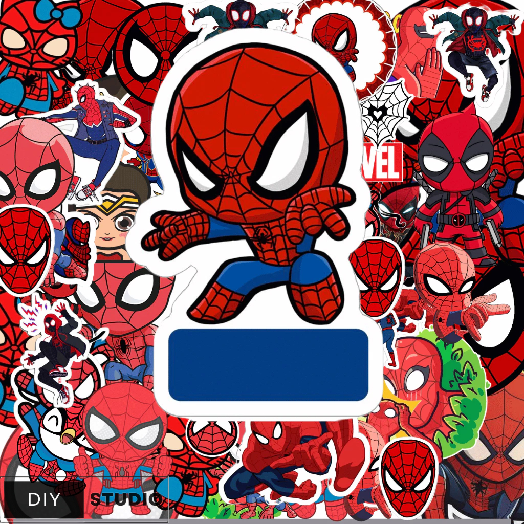 Set 100 sticker spiderman dán trang trí chất liệu cao cấp chống thấm nước bền đẹp