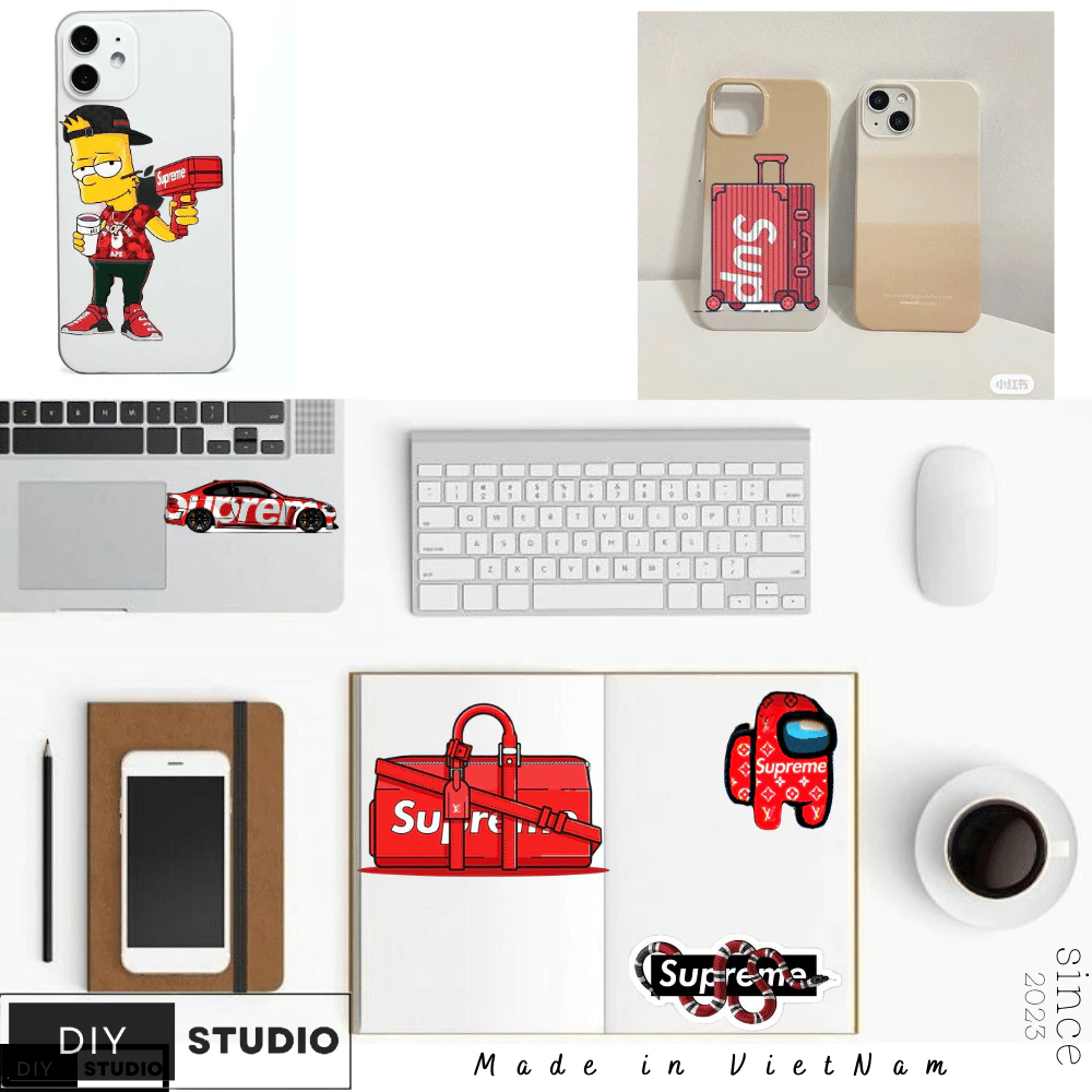 100 Sticker supreme thời trang siêu đẹp chống nước cực tốt