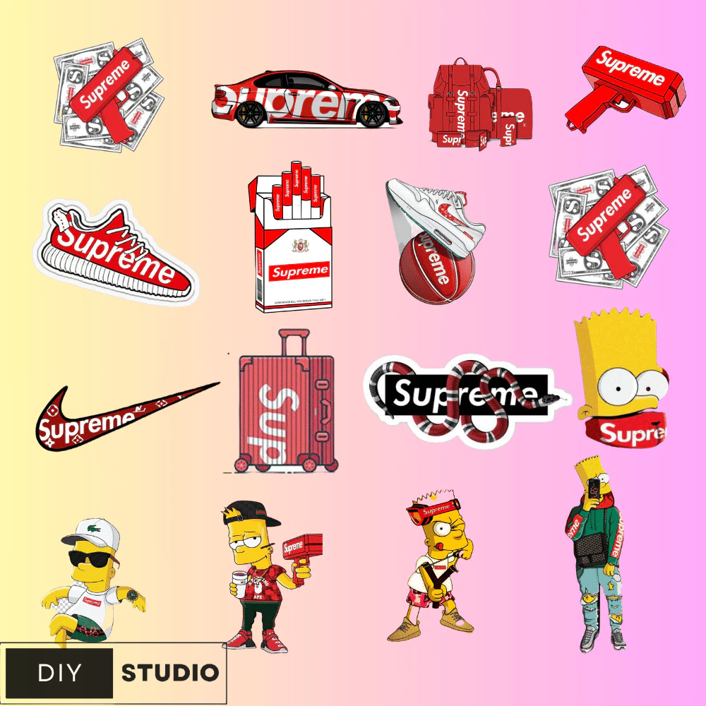100 Sticker supreme thời trang siêu đẹp chống nước cực tốt