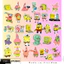Set 100 Sticker SpongeBob & Patrick Hoạt Hình Chống Nước Dán Laptop Vali Mũ Bảo Hiểm