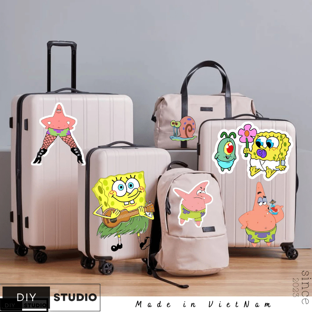 100 Chiếc Hoạt Hình Dễ Thương Q-Version SpongeBob SquarePants Patrick Dán Cho Laptop Notebook Decal hoạt hình bọt biển