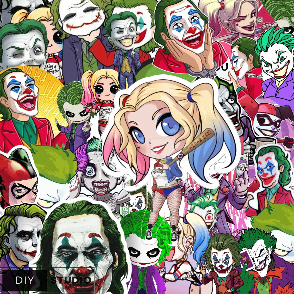 100 Sticker joker and harley Cho Laptop, Đàn Guitar, Mũ Bảo Hiểm, Hành Lý, Điện Thoại, Đề Can Graffiti DIY