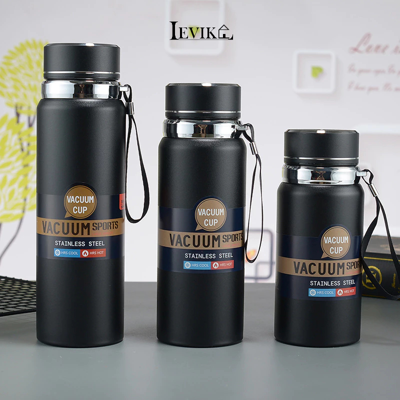 Ảnh Bộ Bình Nước Giữ Nhiệt Cute 600ml - 1000ml Inox 316 Nóng Lạnh 6 - 12 Tiếng Có Dây Đeo và  Lưới Lọc Trà Không Hiện Nhiệt 3