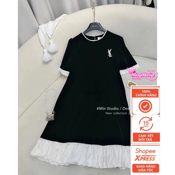 Váy suông nhung tuyết phối bèo siêu xinh, váy bầu nhung sang chảnh, đầm bầu dự tiệc , váy đầm bầu thu đông