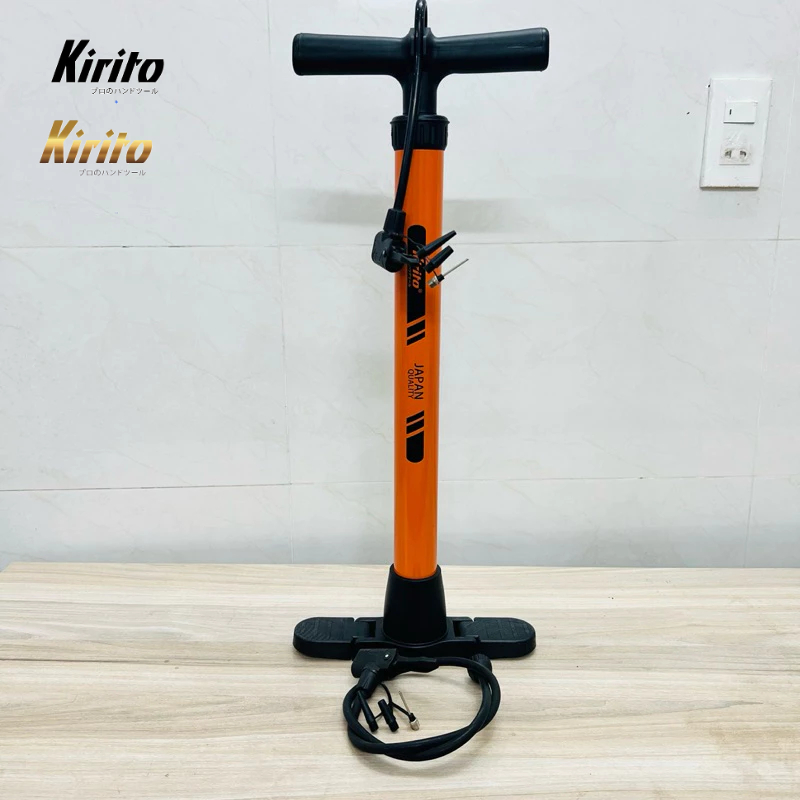 Combo 2 bơm xe đạp, bơm xe máy, bơm đa năng thương hiệu Kirito cao cấp tặng thêm dây