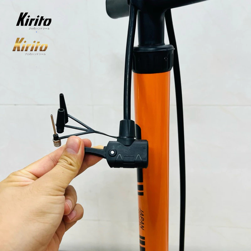 Combo 2 bơm xe đạp, bơm xe máy, bơm đa năng thương hiệu Kirito cao cấp tặng thêm dây