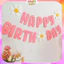 Set Bóng Tone Hồng Dây Happy Birthday Hoa Cúc Dễ Thương Phong Cách Hàn Quốc Mới Hottrend 2024 CB21