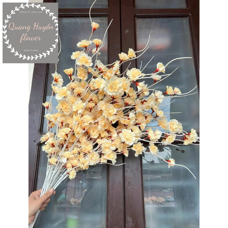 lcành đào râu trang trí hoa vải lụa | Shopee Việt Nam