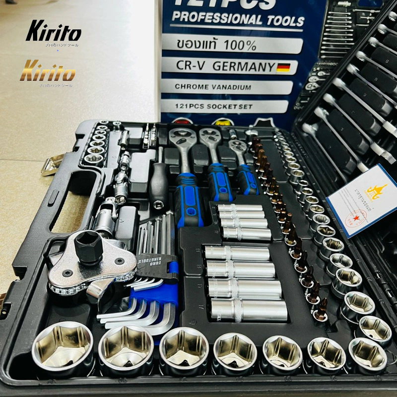 Bộ Dụng Cụ Sửa Chữa Ô Tô Xe Máy Đa Năng EUROKING Tools 121 Chi Tiết Thép Cr-V Cao Cấp