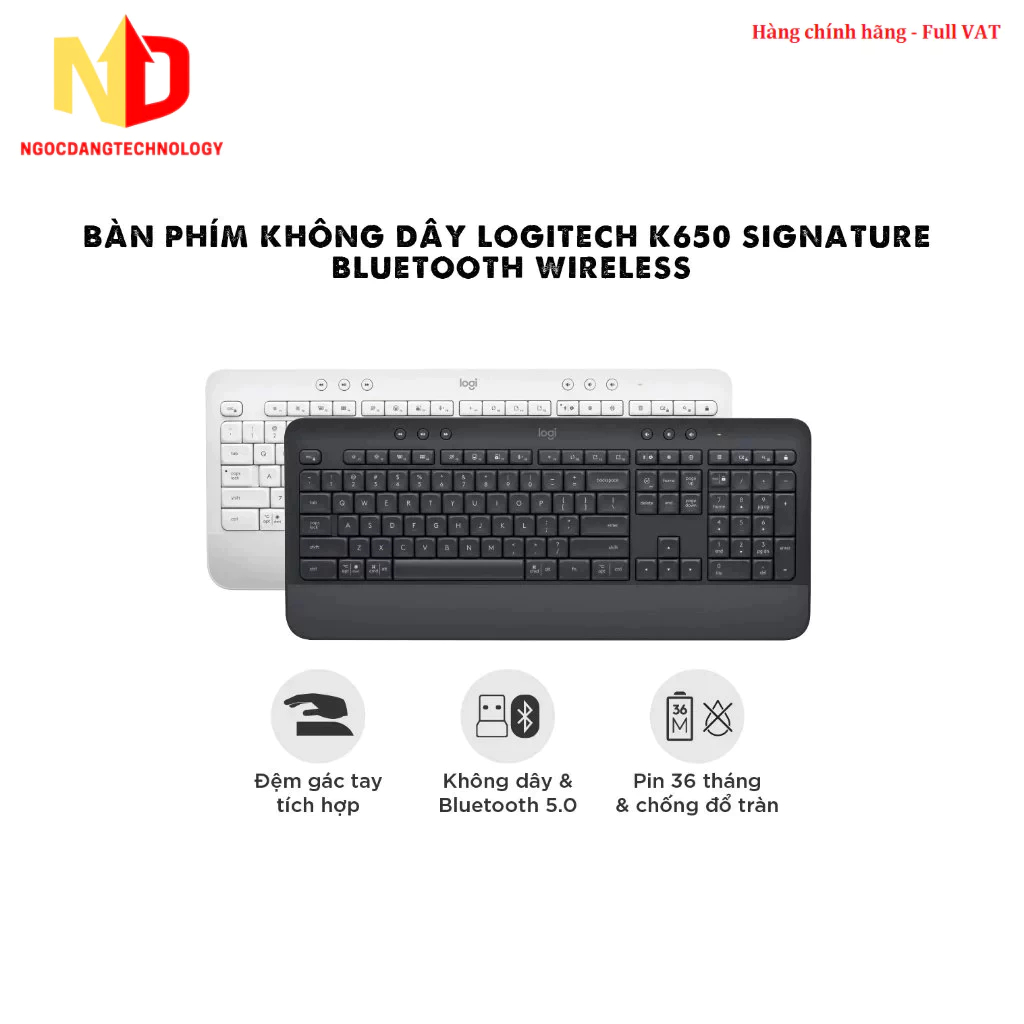 Bàn Phím Không Dây Logitech SIGNATURE K650 (Wireless/Bluetooth) Màu ...