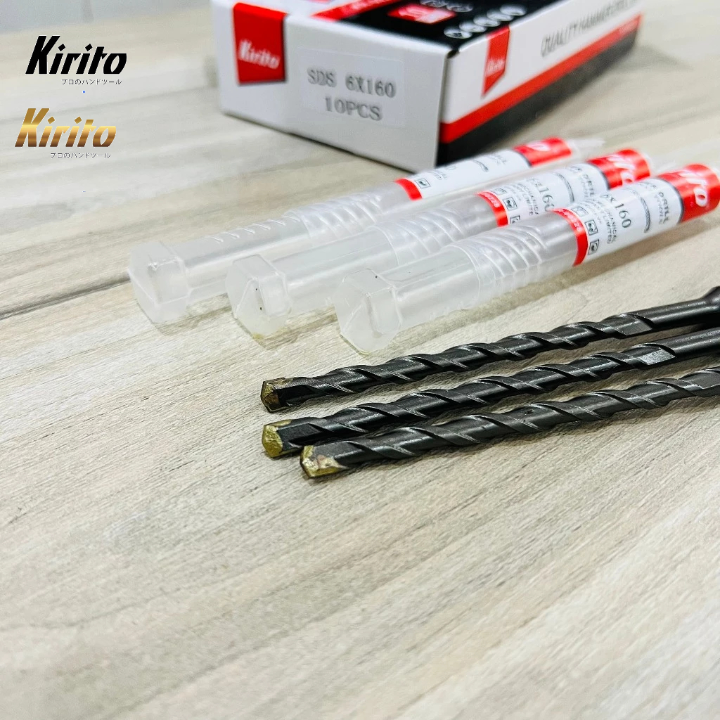 Bộ Mũi Khoan Bê Tông Kirito 6-8-10-12-14mm Chính Hãng, Thép Hợp Kim Siêu Bền