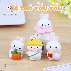 Phụ Kiện Decor Trang Trí Tượng Mô Hình Thỏ Con Mini Cute, Đồ Chơi Quà Tặng Dễ Thương🐰BÉ THỎ YOU YOU🎁