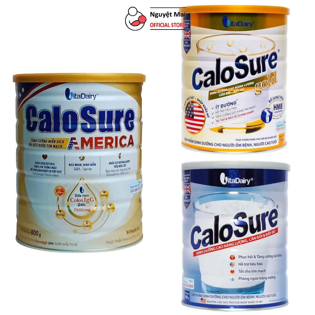 Sữa bột CaloSure xanh/gold ít đường 900g - CaloSure America 800g ...
