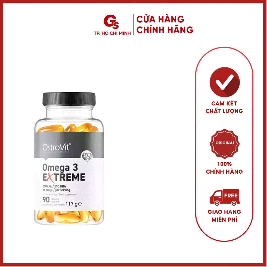 Viên uống dầu cá Ostrovit Omega 3 Extreme, (90 Capsules) nhập khẩu Ba