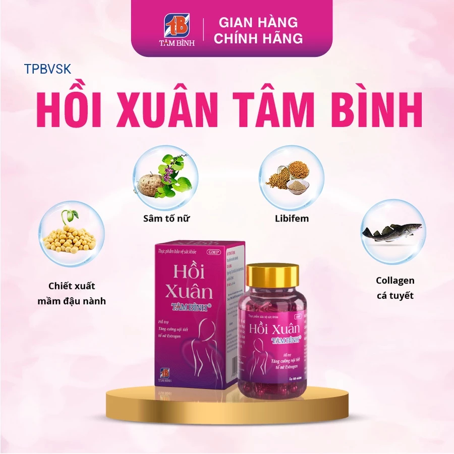 Ảnh Hỗ trợ bổ sung nội tiết tố nữ Hồi Xuân Tâm Bình, cải thiện bốc hỏa, nám da, rối loạn kinh nguyệt 1