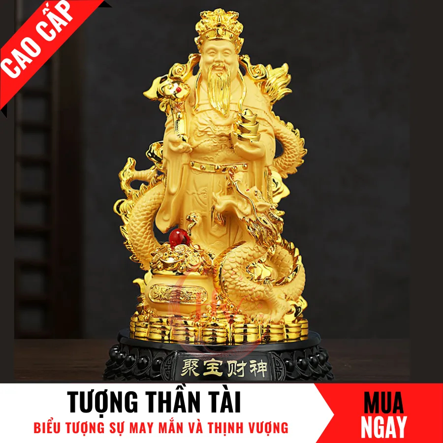 Tượng Thần Tài Cưỡi Rồng Bằng Vàng Cát Mỹ Nghệ Cao 29cm | Shopee Việt Nam