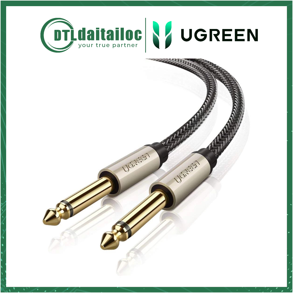 Cáp Audio 6,35mm Mono Jack Mạ Vàng Dài 2m Ugreen 10689 Hàng Chính
