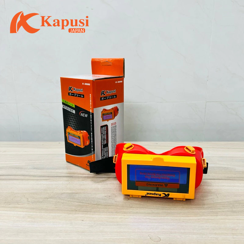 Phụ kiện dùng cho thợ hàn thương hiệu kapusi tools với kính hàn, mũ hàn, găng tay hàn cao cấp