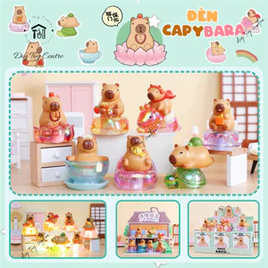 Đồ chơi Blind box tượng mô hình kiểu đèn bàn hình chuột lang nước, capybara mini cute ĐÈN CAPYBARA