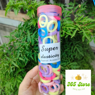 Ống 100 dây cột tóc hàn quốc, dây cột tóc cho bé, dây chun buột tóc nhiều màu