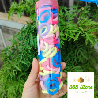 Ống 100 dây cột tóc hàn quốc, dây cột tóc cho bé, dây chun buột tóc nhiều màu