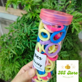 Ống 100 dây cột tóc hàn quốc, dây cột tóc cho bé, dây chun buột tóc nhiều màu