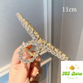 Kẹp Tóc càng cua Kim Loại nữa tóc Đính đá Ngọc trai nhân tạo lấp lánh Hạt Cườm Phong Cách Hàn Quốc Cho Nữ