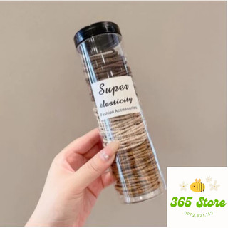 Ống 100 Dây Cột Tóc Cao Su Thời Trang Cho Nữ - Sét 100 Chun Buộc Tóc Cho Bé Phong Cách Hàn Quốc