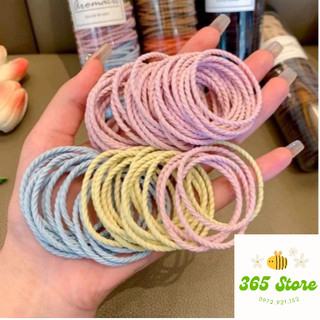Ống 100 Dây Cột Tóc Cao Su Thời Trang Cho Nữ - Sét 100 Chun Buộc Tóc Cho Bé Phong Cách Hàn Quốc