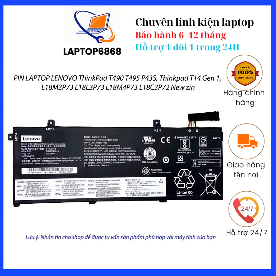 Poggiapolsi Nuovo Originale Lenovo Per ThinkPad T490, T495, P43S, T14 Gen 1 - 02HK957 (Nero)