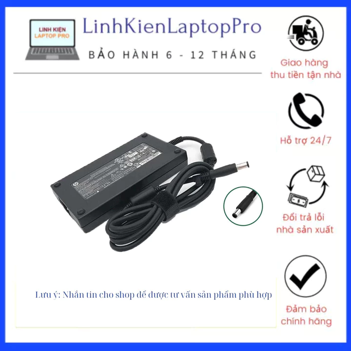 Sạc Laptop HP 19.5V 7.7A 150W CHÂN TO dành cho 8570w 8560w 8760w 8770w HP Zbook 14 G1 G2, Zbook 15 G1 G2 ZIN NEW 100%