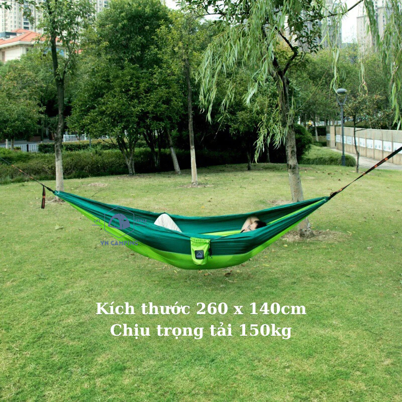 Võng Camping, Võng Xếp, Võng Dã Ngoại 260*140cm gấp gọn, Đi Cắm Trại,Du lịch,Tặng Túi,Dây,Móc